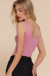 Double Scoop Neck Hook & Eye Detail Ponte Corset Tank Top