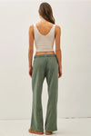 Acid Wash Wide Leg Cotton Fleece Pants