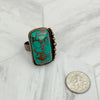 Copper Metal w/ Rectangle Stone Adjustable Ring