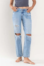 Lovervet by Vervet High Rise Distressed Straight Jeans