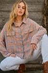 Full Size Plaid Button Up Raw Hem Shirt