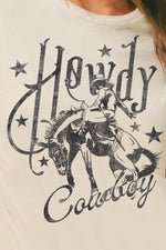 Howdy Cowboy Graphic Roll Up Sleeve Tee