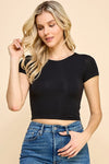Crew Neck Double Layered Crop Top