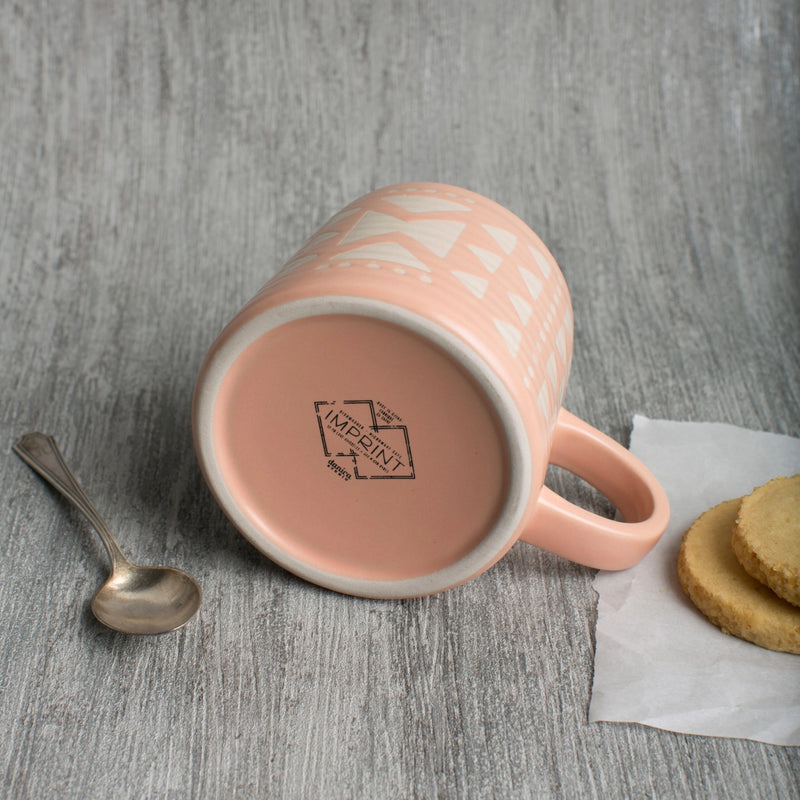 Pink Imprint Stoneware Mug