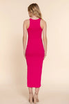 Halter Neck Side Slit Detail Long Dress