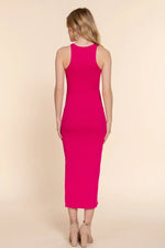 Halter Neck Side Slit Detail Long Dress