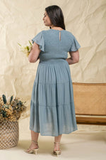 Plus Smocked Tiered Midi Dress