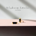 Black Baguette Stud Earrings