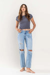 Lovervet by Vervet High Rise Distressed Straight Jeans