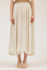 Box Pleated Midi Skirt