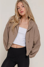 Long Sleeve Hoodie French Terry Zip Up Jacket