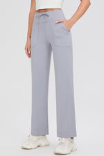 Full Size Drawstring High Waist Pants with Pockets