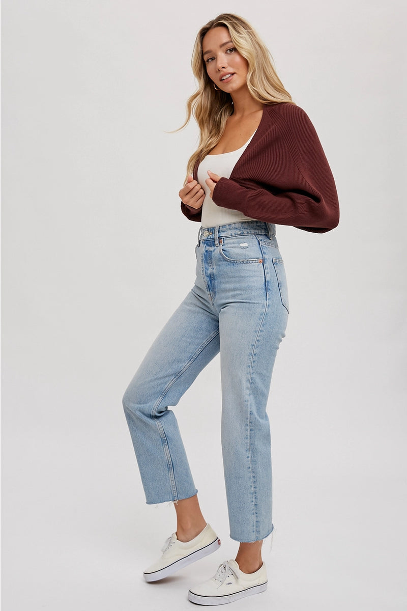 Cropped Shrug Knit Sweater