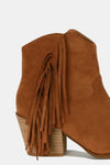 Suede Fringe Point Toe Ankle Boots