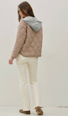 Quilted Jacket with Attachable Contrast Hood