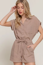 Dolman Short Sleeve Shirt & Shorts Linen Effect Set
