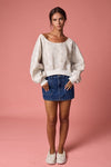 Nature Camo Print Off-Shoulder Sweatshirt