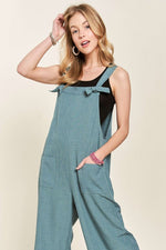 Knotted Wide Strap Wide Leg Overalls