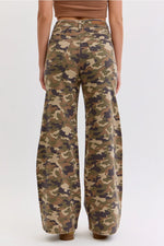 Cello Camo High Rise Wide Leg Jeans