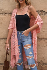 Open Front Cardigan with Fringes