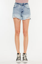 Kancan Distressed High Waist Denim Shorts with Pockets