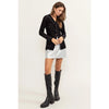 Certain To Charm Burnout Velvet Ruched Shirt