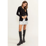 Certain To Charm Burnout Velvet Ruched Shirt
