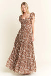 Ruffle Sleeve Tiered Maxi Dress