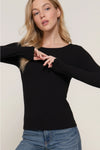 Long Sleeve Round Neck Double Layer Tee