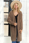 Long Sweater Cardigan with Front Pockets