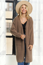 Long Sweater Cardigan with Front Pockets
