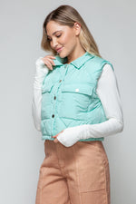 Snap Down Quilted Crop Vest