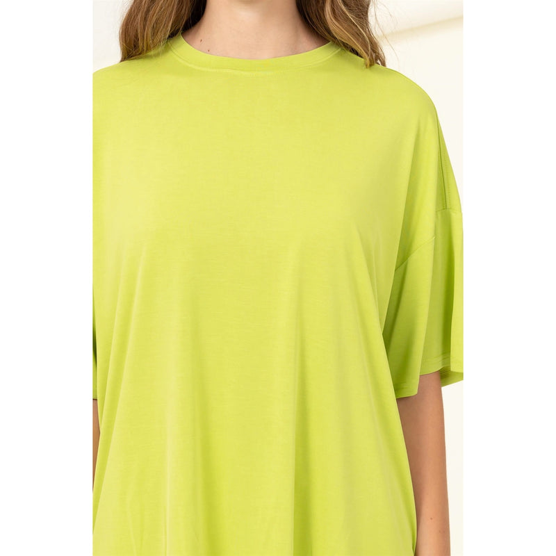 Oversized Short Sleeve Basic Top