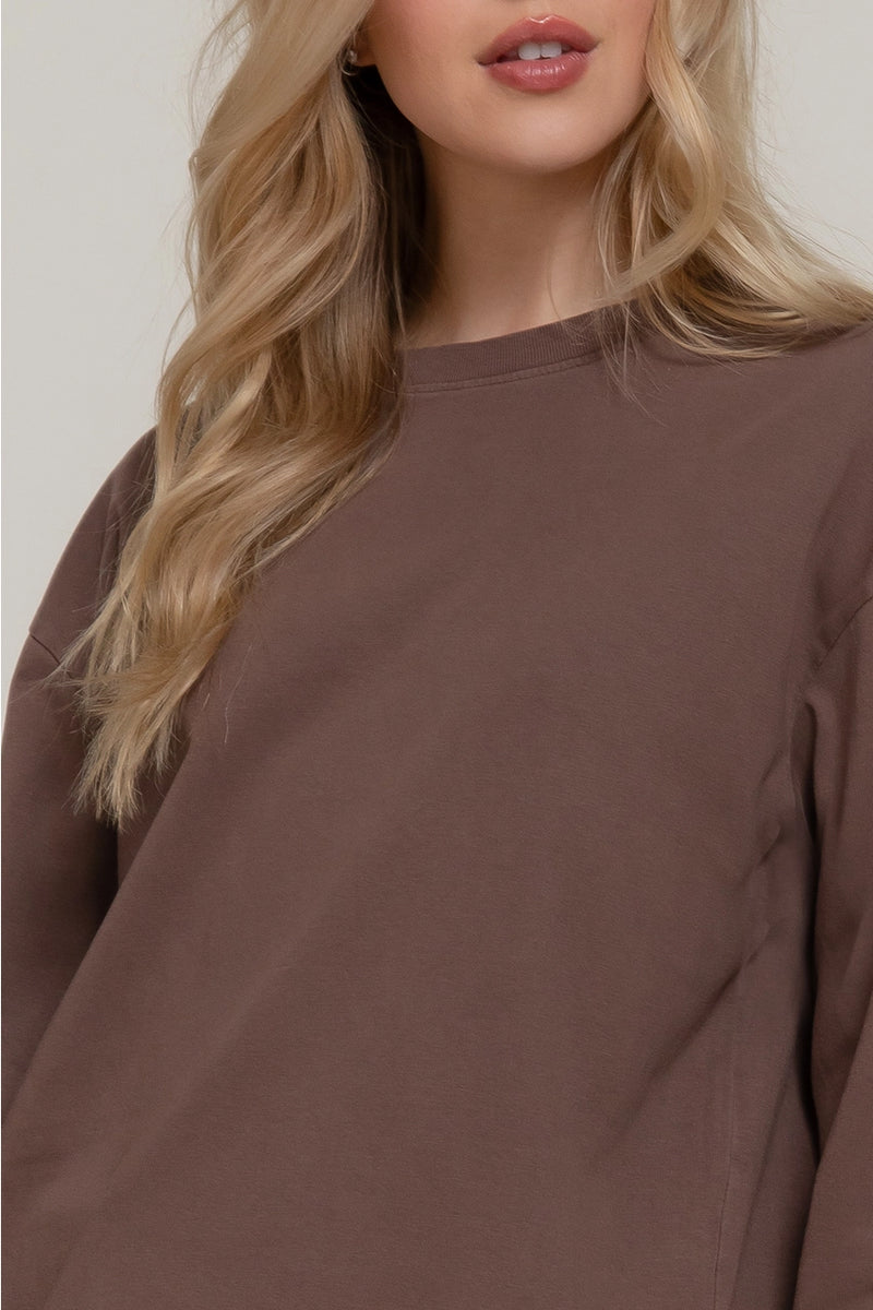 Long Sleeve Round Neck Garment Dye Tee