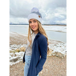 Knit Pom Striped C.C Beanie