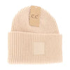 Solid Ribbed C.C Beanie with Rubber Patch