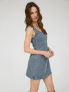 Bow Pattern Sleeveless Denim Mini Dress