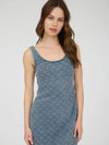 Bow Pattern Sleeveless Denim Mini Dress
