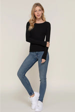 Long Sleeve Round Neck Double Layer Tee