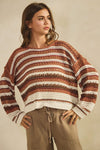 Luxe Crochet Stripe Sweater