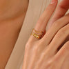 18K Stainless Steel Tarnish Free Abstract Ring