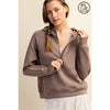 Plus Size Modal Scuba Quarter Zip Hoodie