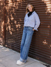 Vervet by Flying Monkey High Rise Cuffed Panel Baggy Wide Jeans