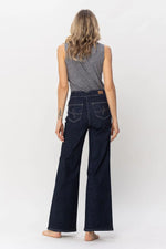 Judy Blue High Waist Rinse Wash Geometric Embroidery Wide Leg Jean