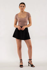 Scoop Neck Rib Knit Top
