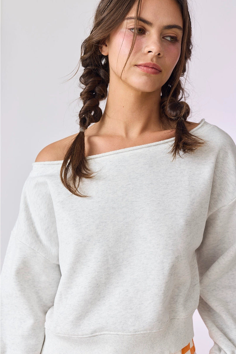 Alina Off Shoulder Cropped Sweatshirt