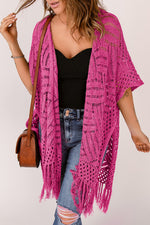 Open Front Cardigan with Fringes