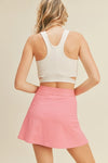 Pink High Waist Tennis Skirt