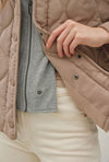 Quilted Jacket with Attachable Contrast Hood