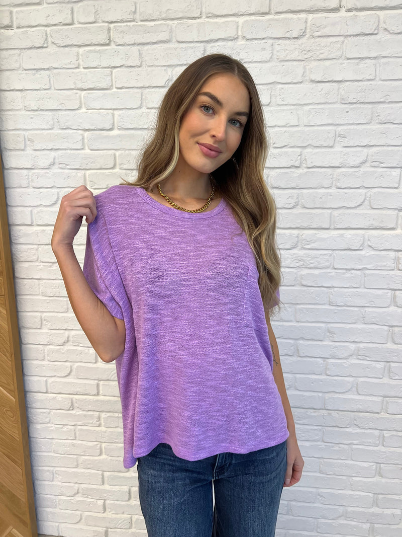 Zenana Basically Flowing Dolman Sleeve Top in B Lavender